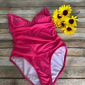 Maxine Pink One Piece Swimsuit Size 10 NWT